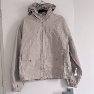 NWT ASOS Design Oversized Tan Windbreaker Jacket with Hood – Size M